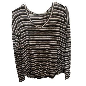 Soft long sleeve sweater with stripes